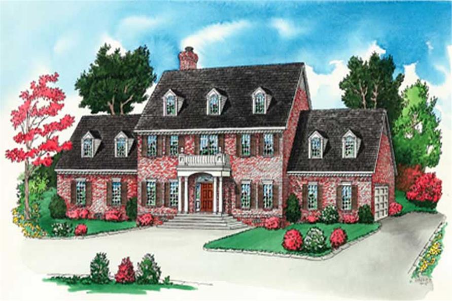 4-Bedroom, 3192 Sq Ft Colonial Home Plan - 164-1262 - Main Exterior