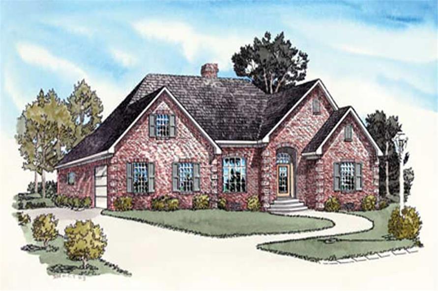 3-Bedroom, 1818 Sq Ft Country House Plan - 164-1264 - Front Exterior