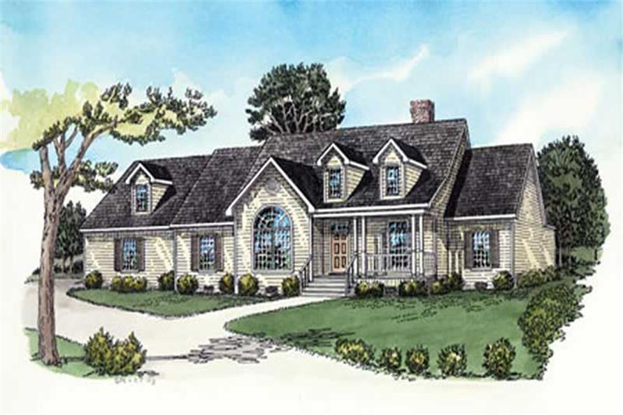4-Bedroom, 1921 Sq Ft Country House Plan - 164-1268 - Front Exterior