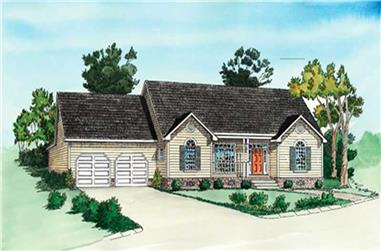 2-Bedroom, 987 Sq Ft Small House Plans - 164-1291 - Main Exterior
