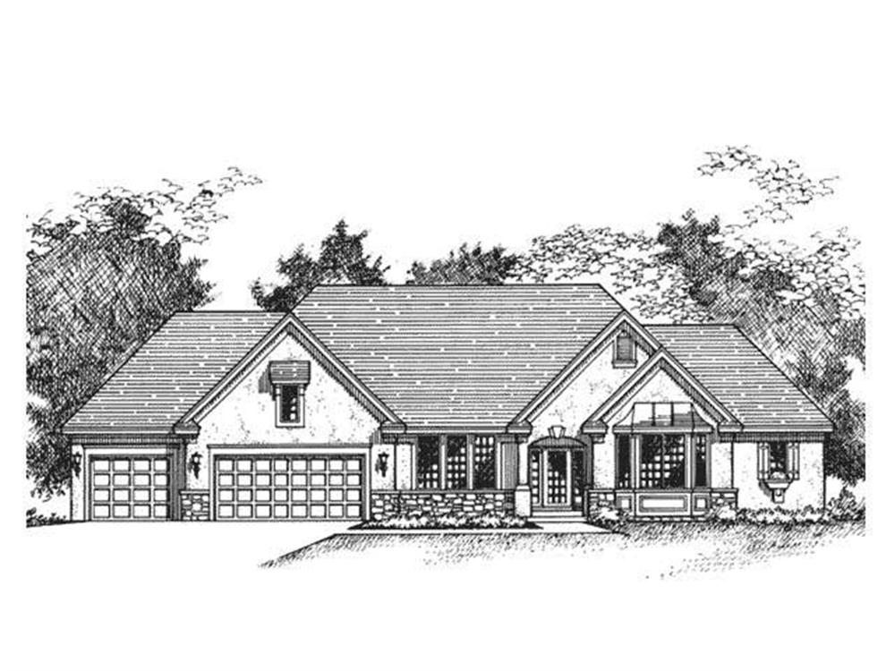 Ranch Home Plans CLS-3602 Front elevation image.
