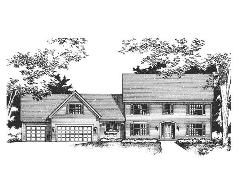Front Elevation for Colonial Home Plans CLS-2607.