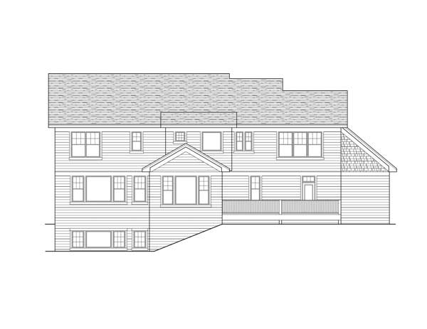 Home Plan Rear Elevation of this 4-Bedroom,3353 Sq Ft Plan -165-1020