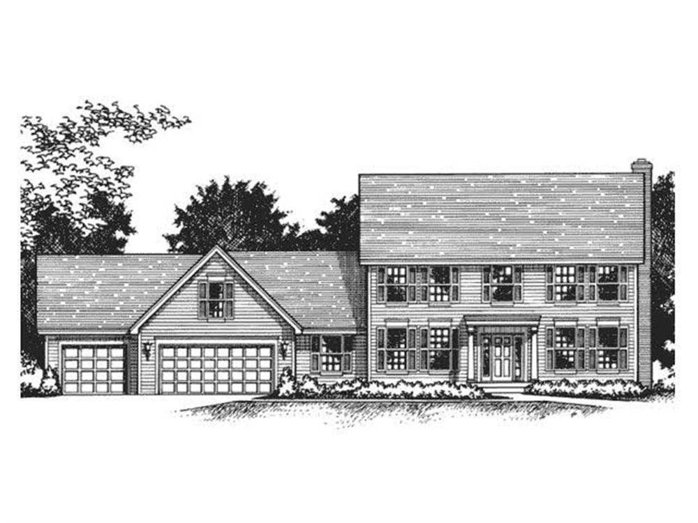 Colonial House Plans CLS-2404 front elevation.