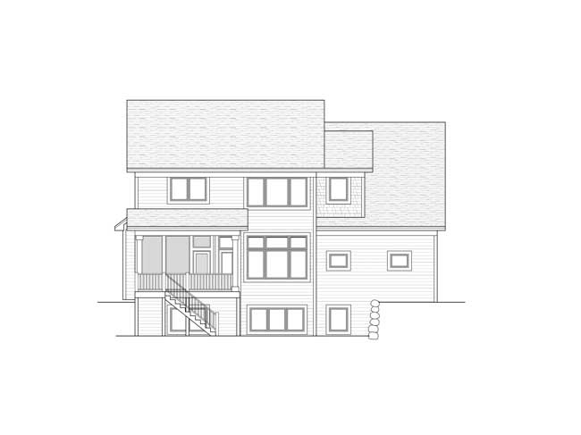 Home Plan Rear Elevation of this 3-Bedroom,3185 Sq Ft Plan -165-1031