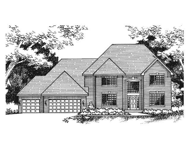 Home Plan Front Elevation of this 4-Bedroom,3252 Sq Ft Plan -165-1033