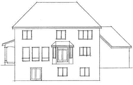 Home Plan Rear Elevation of this 4-Bedroom,2825 Sq Ft Plan -165-1044