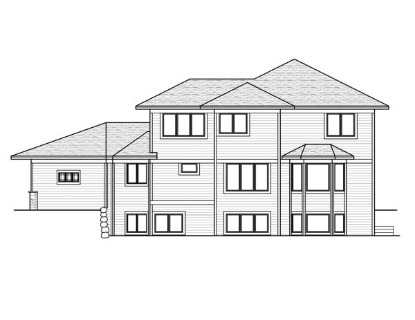 Home Plan Rear Elevation of this 3-Bedroom,3149 Sq Ft Plan -165-1048