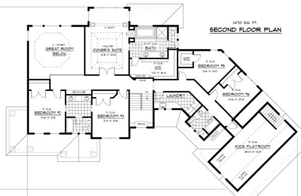 Country Home - 5 Bedrms, 4 Baths - 4171 Sq Ft - Plan #165-1051