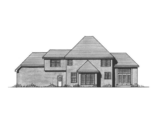 Home Plan Rear Elevation of this 4-Bedroom,2637 Sq Ft Plan -165-1052