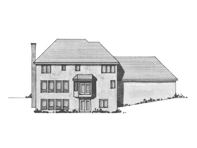 Home Plan Rear Elevation of this 3-Bedroom,2428 Sq Ft Plan -165-1060