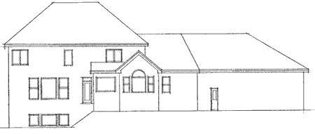 Home Plan Rear Elevation of this 4-Bedroom,2845 Sq Ft Plan -165-1069
