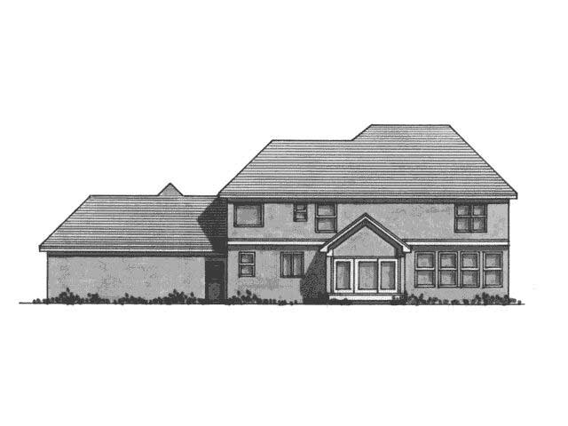 Home Plan Rear Elevation of this 4-Bedroom,2951 Sq Ft Plan -165-1070