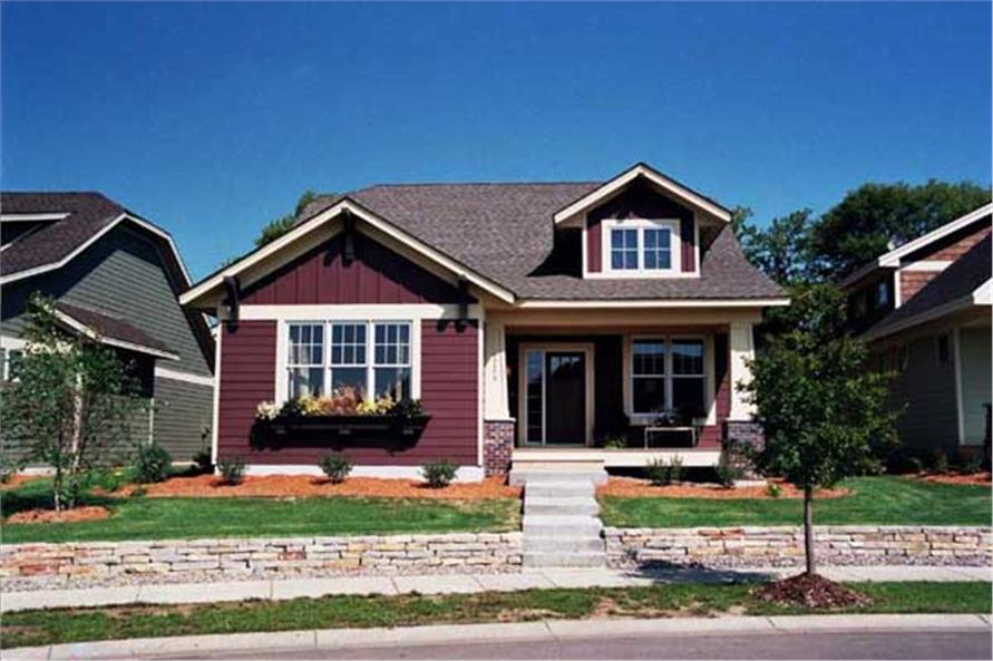 1-Bedroom, 1598 Sq Ft Bungalow House - Plan #165-1085 - Front Exterior