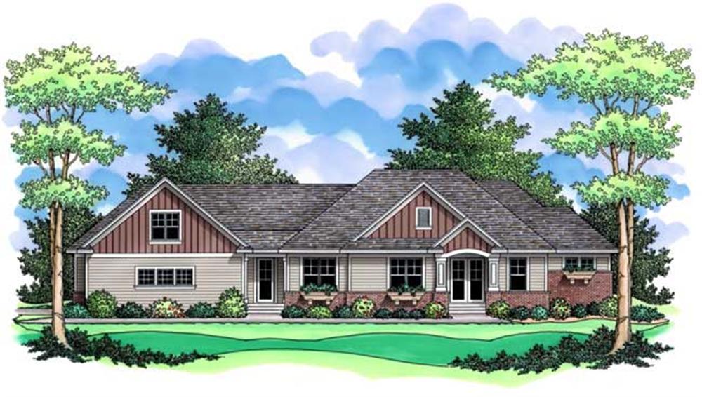 Front Colored Elevation For Ranch Home Plans CLS-2634.