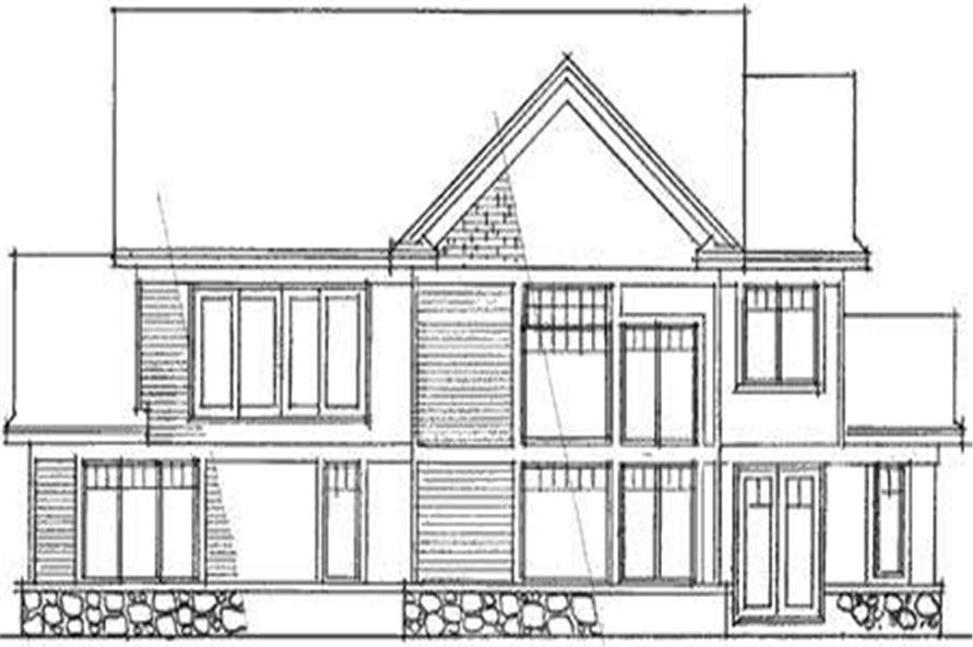 Home Plan Rear Elevation of this 2-Bedroom,3006 Sq Ft Plan -165-1091
