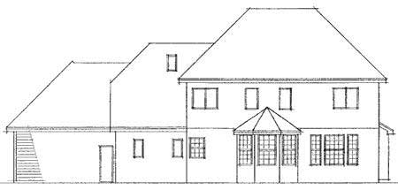 Home Plan Rear Elevation of this 4-Bedroom,2722 Sq Ft Plan -165-1096