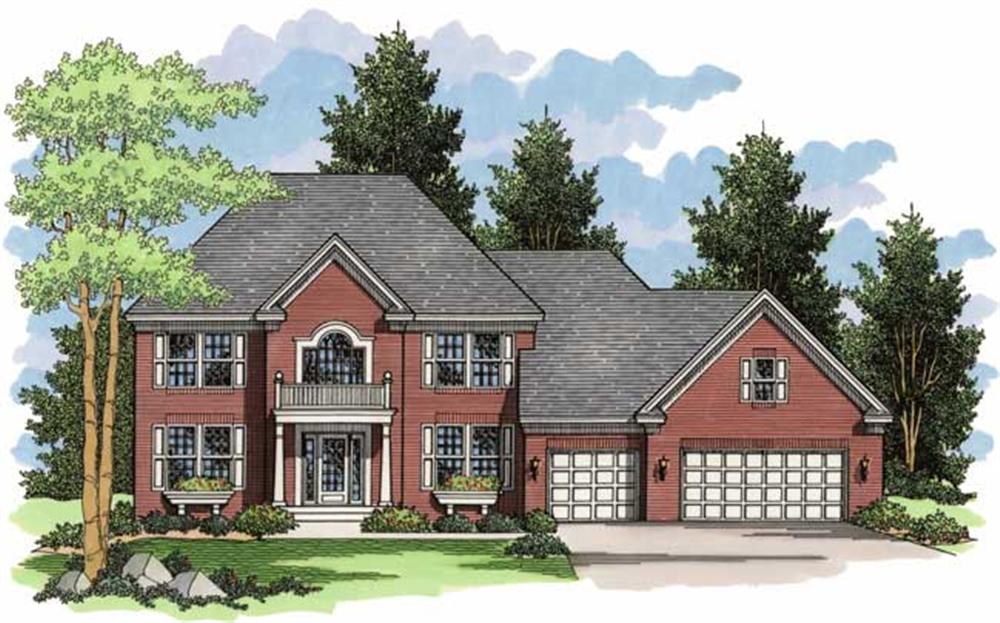European Home Plans CLS-2613 colored front elevation.