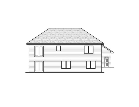 Home Plan Rear Elevation of this 2-Bedroom,1298 Sq Ft Plan -165-1097