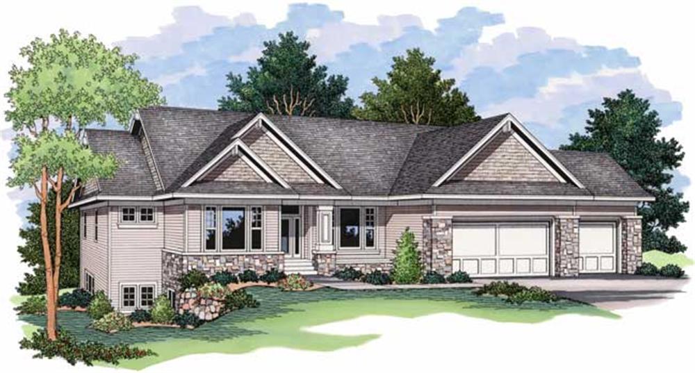 Ranch Home Plans CLS-4001 Front Elevation.
