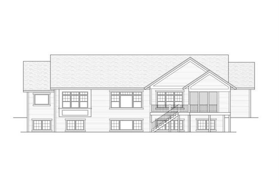 Home Plan Rear Elevation of this 1-Bedroom,1918 Sq Ft Plan -165-1108