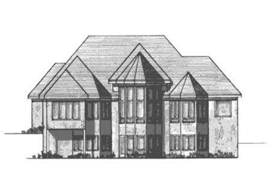 Home Plan Rear Elevation of this 4-Bedroom,5318 Sq Ft Plan -165-1112