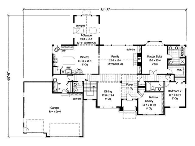 Floor Plan First Story of Country Plan #165-1113