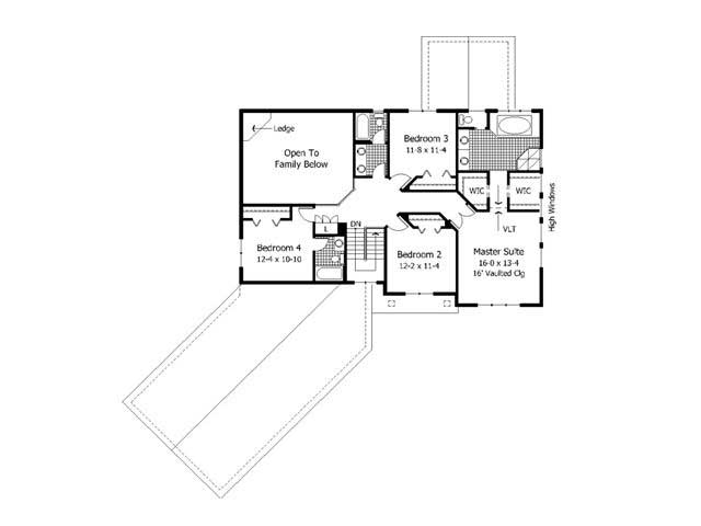 Floor Plan Second Story of Country Plan #165-1114