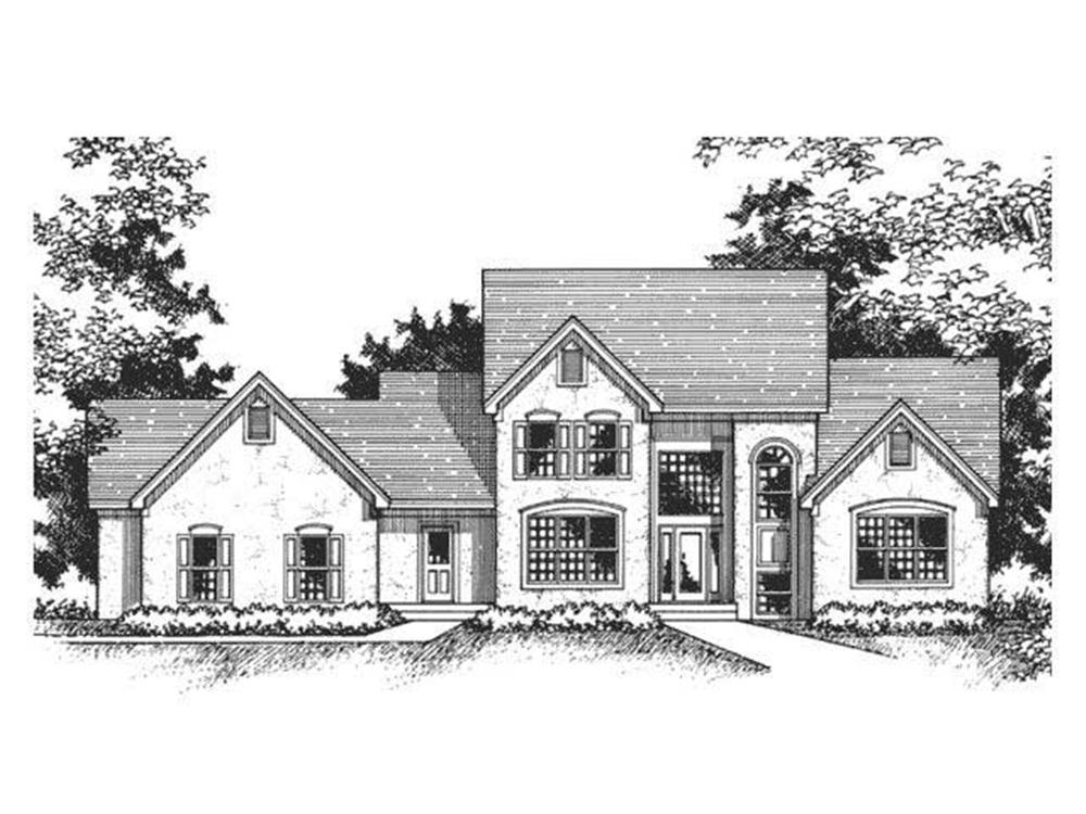 This image shows the front elevation of European Homeplans CLS-2900.