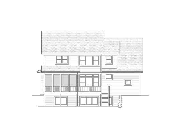 Home Plan Rear Elevation of this 3-Bedroom,2839 Sq Ft Plan -165-1129