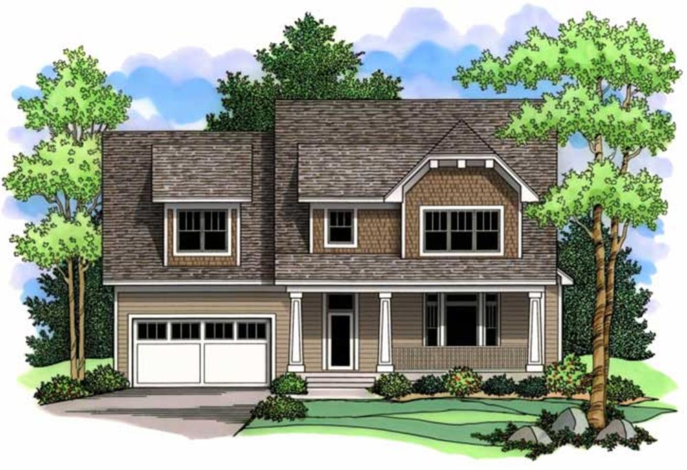 Country Homeplans CLS-2821 front elevation.