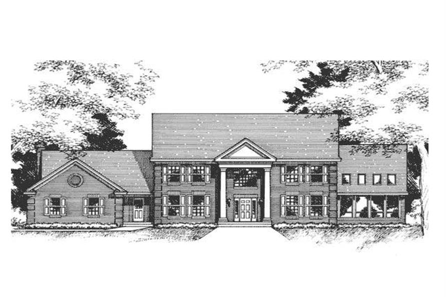 This is the front elevation of these Colonian Home Plans.