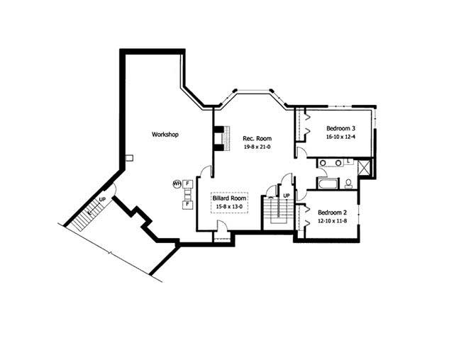 Floor Plan Basement of Country Plan #165-1137
