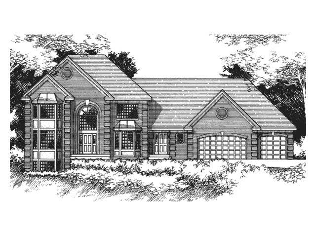 European House Plans CLS-3203 front elevation.