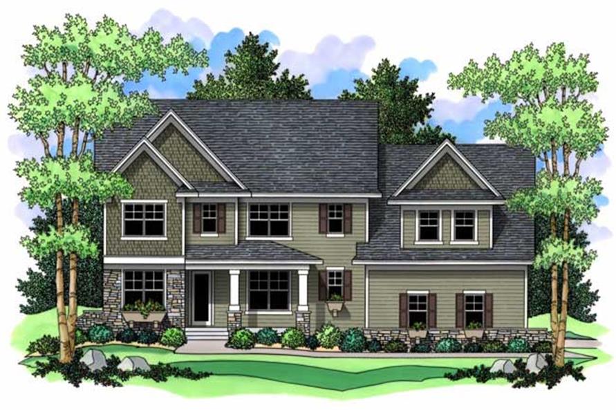 Country House Plans  colored rendering.