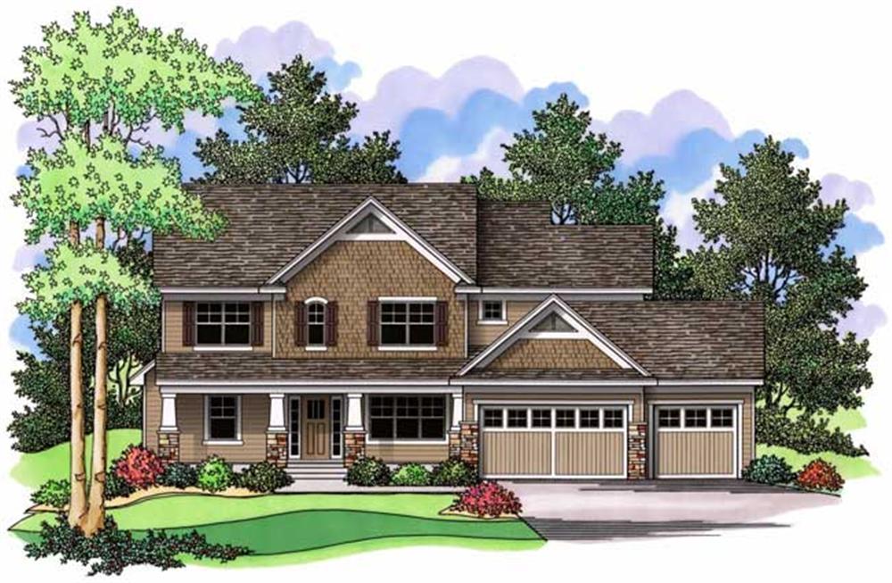 Colored rendering for Country Homeplans CLS-2918.