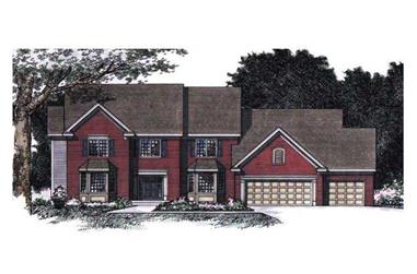 5-Bedroom, 3449 Sq Ft Colonial Home Plan - 165-1148 - Main Exterior