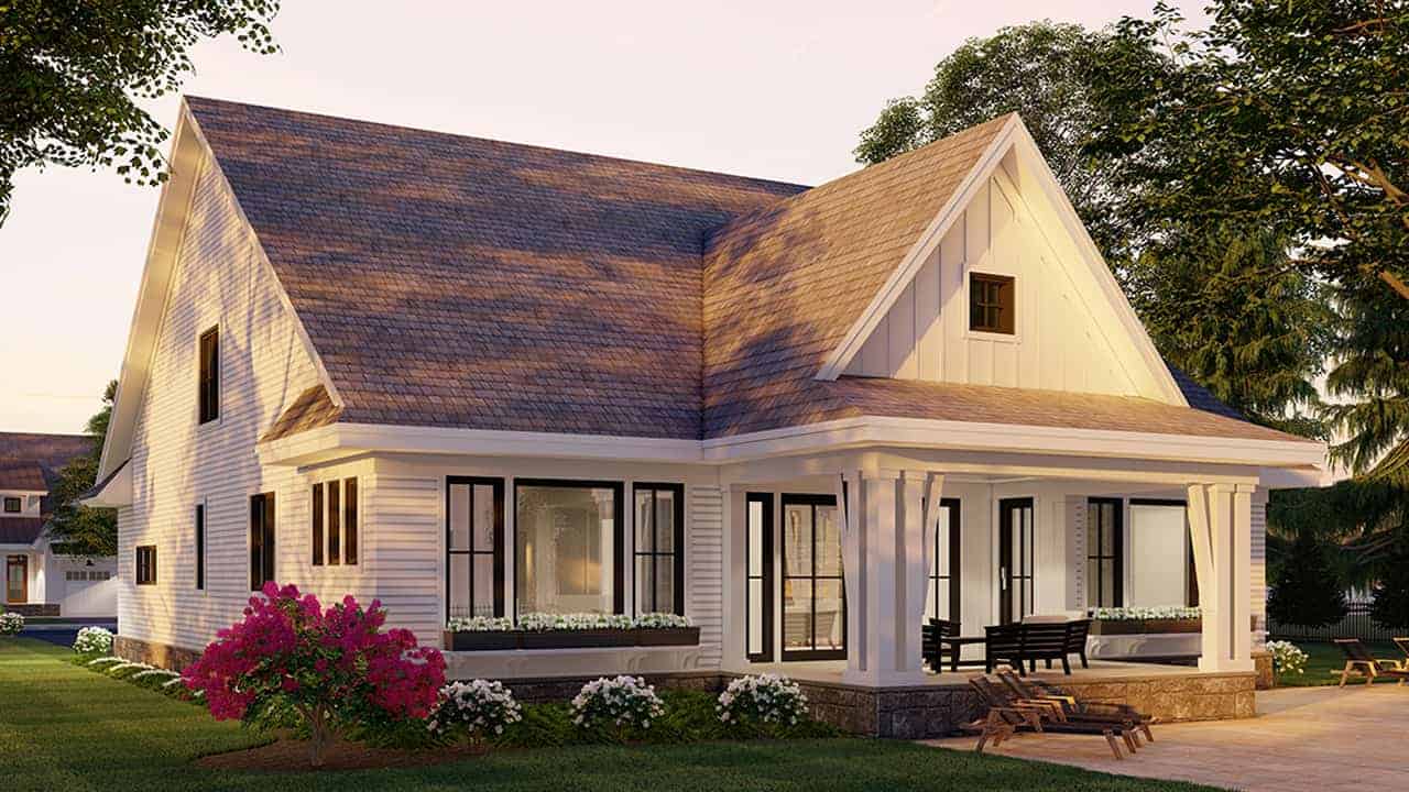Rear View of this 4-Bedroom, 3146 Sq Ft Plan - 165-1151