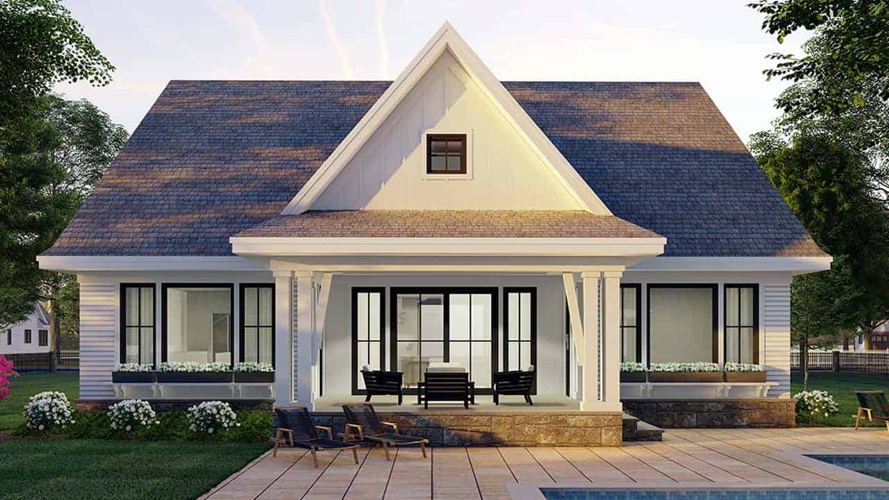 Rear View of this 4-Bedroom, 3146 Sq Ft Plan - 165-1151