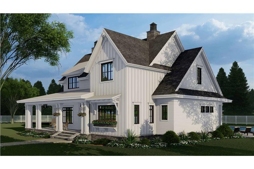 Right Side View of this 4-Bedroom, 2913 Sq Ft Plan - 165-1153