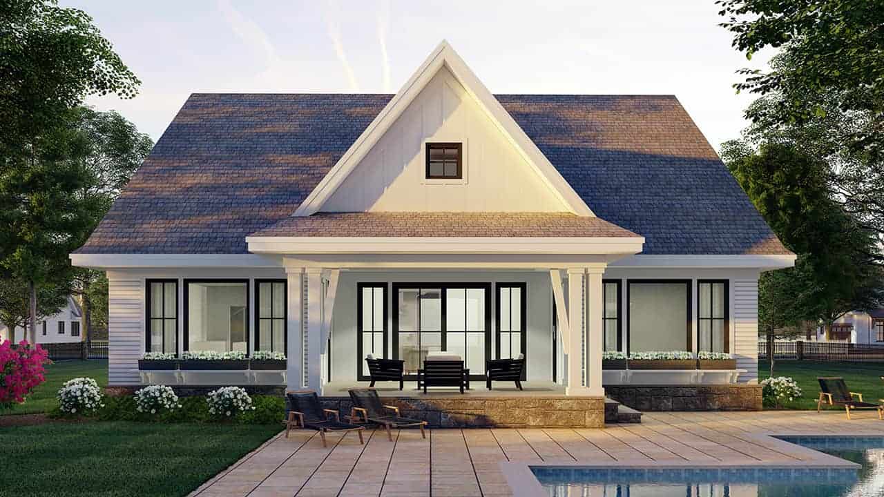 Rear View of this 3-Bedroom, 2657 Sq Ft Plan - 165-1156