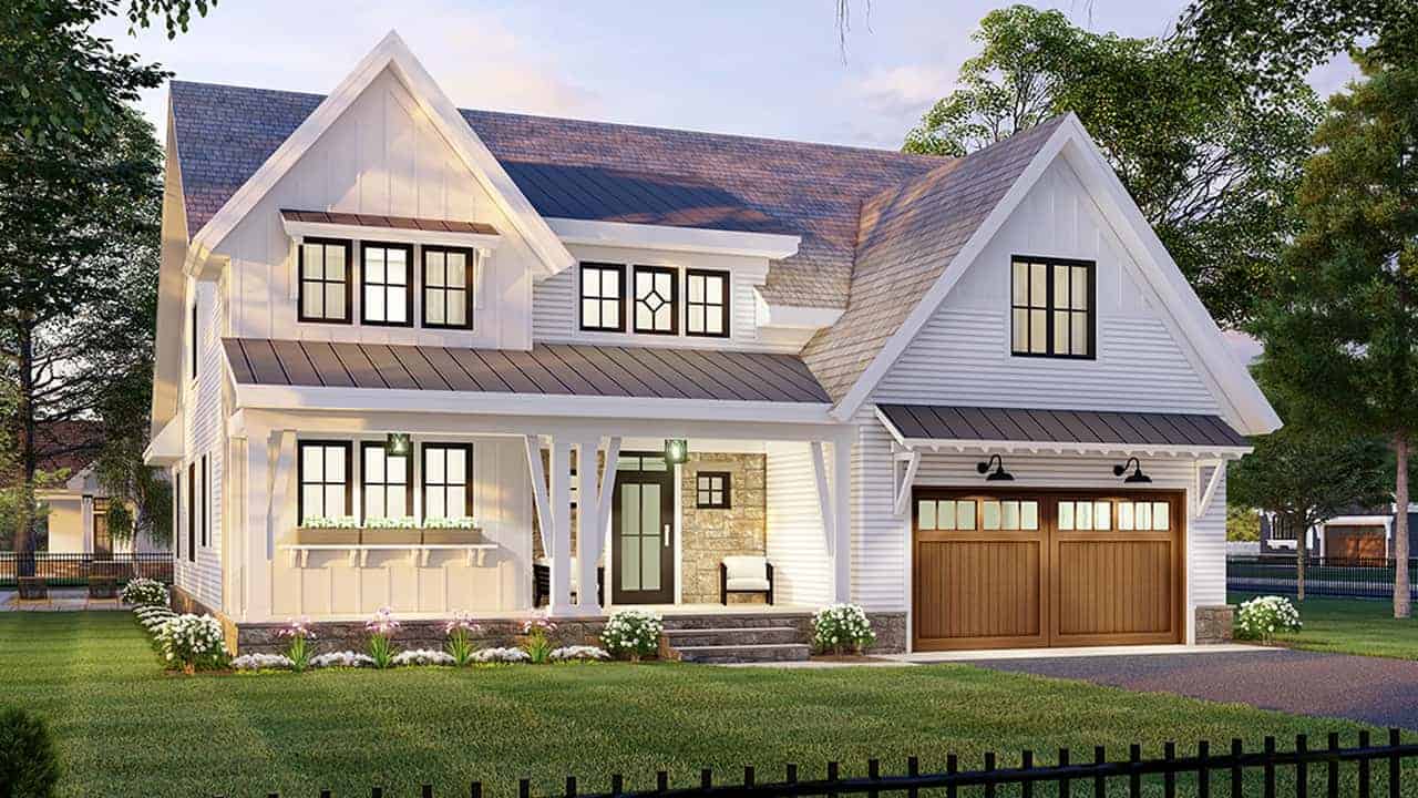 Front View of this 3-Bedroom, 2657 Sq Ft Plan - 165-1156
