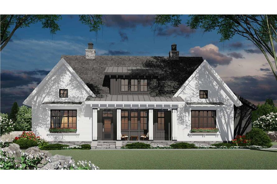 Front elevation of Modern Farmhouse home (ThePlanCollection: House Plan #165-1163)