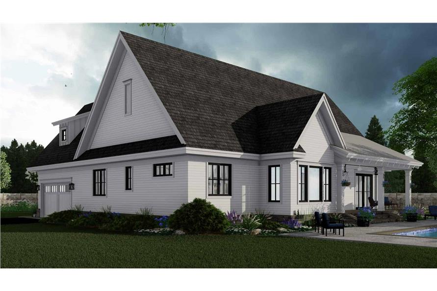 Rear View of this 3-Bedroom, 2046 Sq Ft Plan - 165-1165