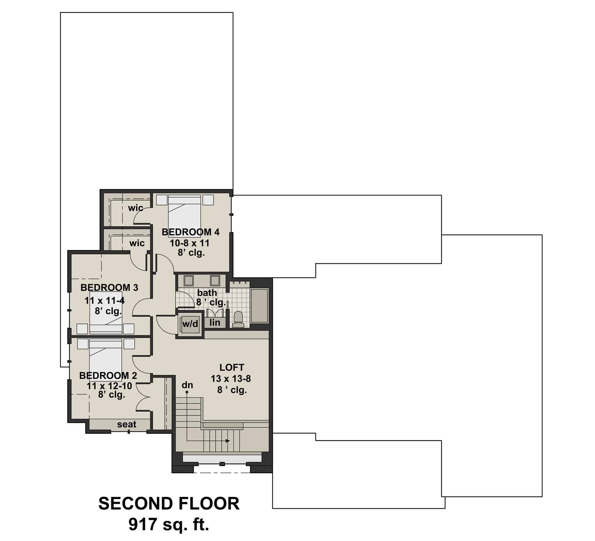 Upper Level of Ranch Plan #165-1166