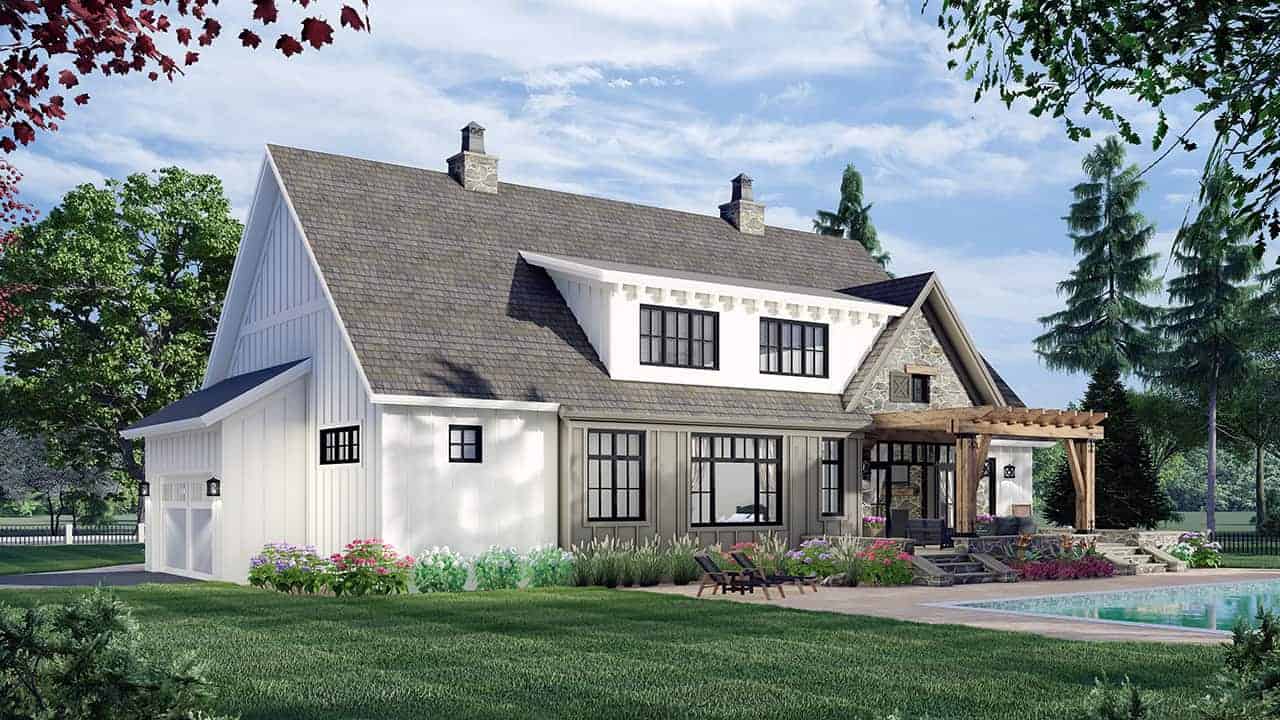 Rear View of this 4-Bedroom, 2655 Sq Ft Plan - 165-1172