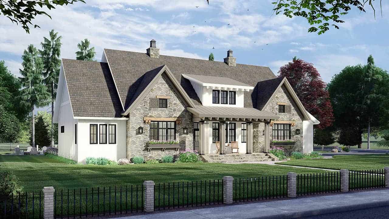 Front View of this 4-Bedroom, 2655 Sq Ft Plan - 165-1172