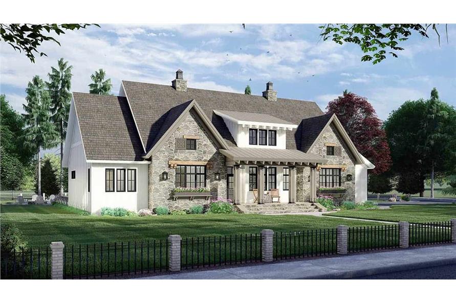 Front View of this 4-Bedroom, 2655 Sq Ft Plan - 165-1172