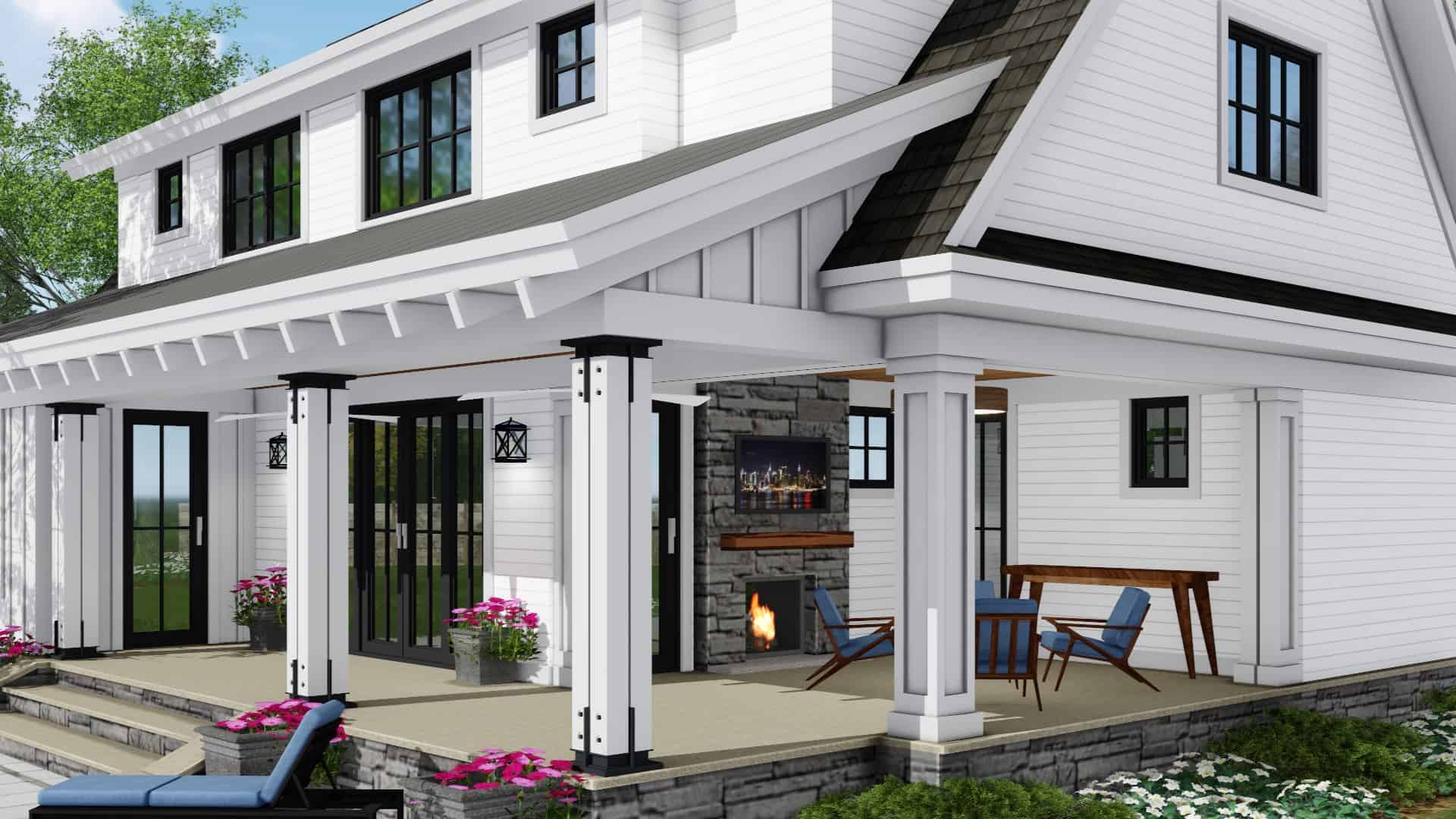 Rear View of this 4-Bedroom, 2652 Sq Ft Plan - 165-1173