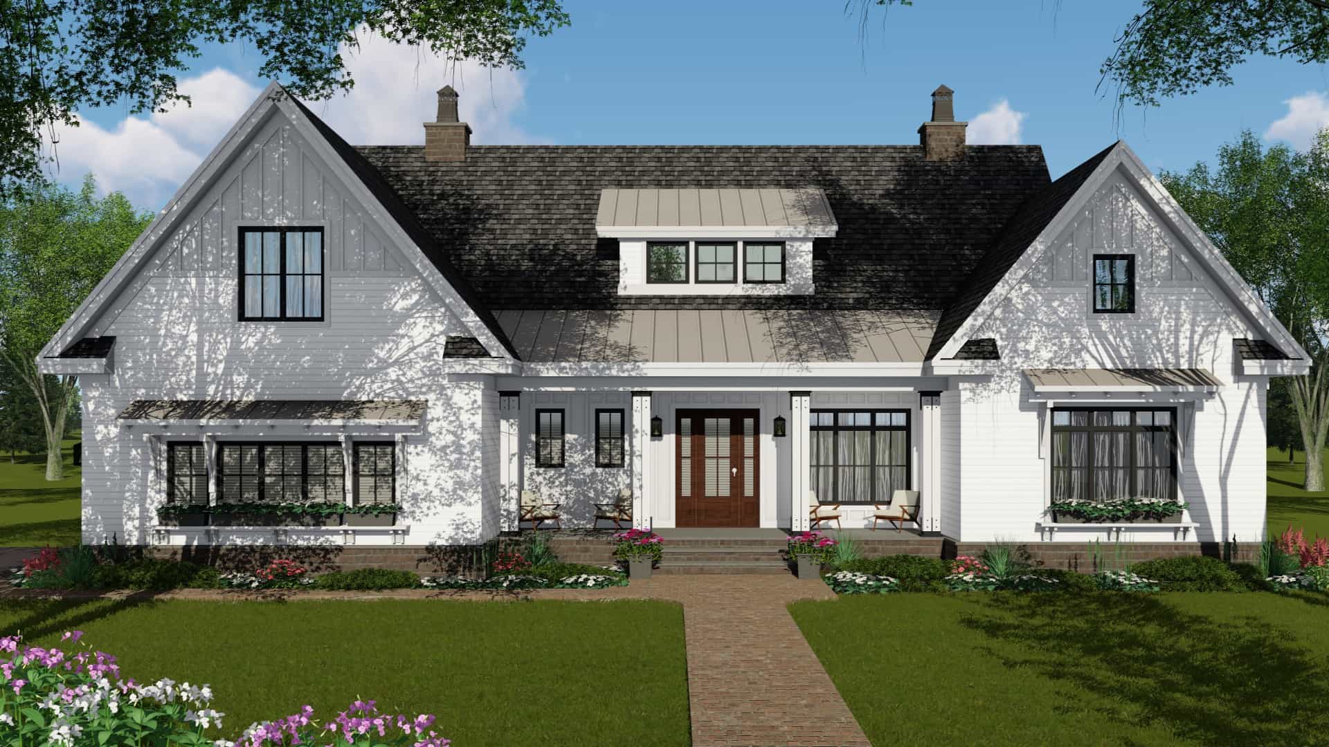 Front View of this 4-Bedroom, 2514 Sq Ft Plan - 165-1177